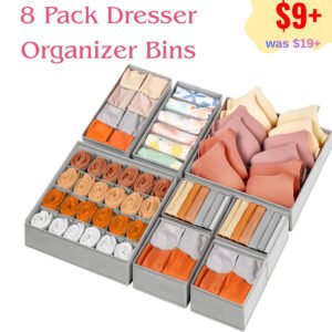 8 Pack Dresser Organizer Bins