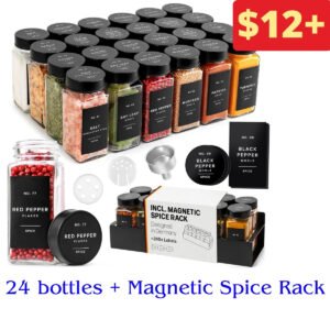 Square Glass Spice Jars