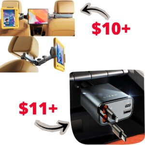 Car Tablet Mount | Retractable Car Charger