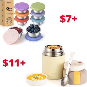 Stainless Steel Thermal Food Container | 8 Pack - Small Containers