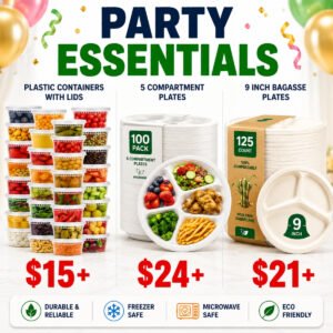 Deli Containers with Lids | Compostable Paper Plates |