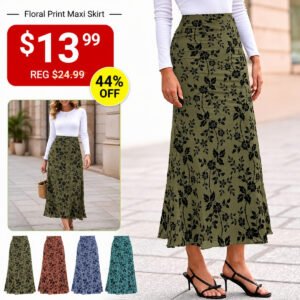 Floral Mesh Maxi Skirts