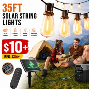 35FT Solar String Lights