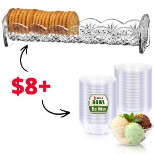 50 Pack Clear Plastic Bowls | Dublin Cracker Tray