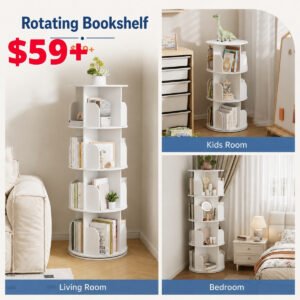 4 Tier Rotating Bookshelf