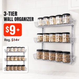 Wall Mount Spice Rack Organizer