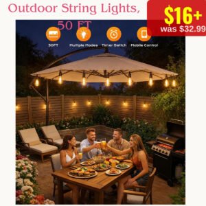 Outdoor String Lights, 50 FT