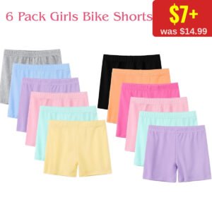 6 Pack Girls Bike Shorts
