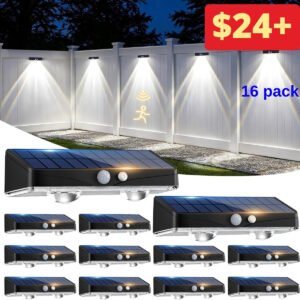 16 Pack Solar Fence Lights