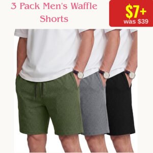 3 Pack Men's Waffle Shorts