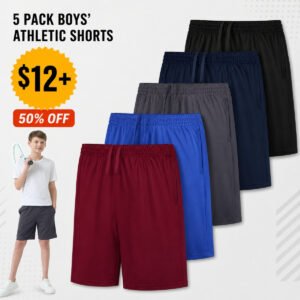 5 Pack Boys Athletic Shorts