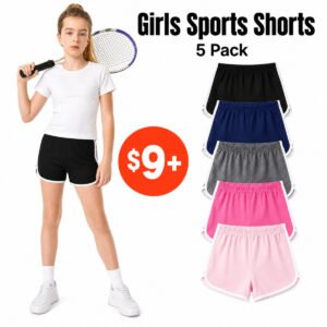 5 Pack Cotton Girls Shorts