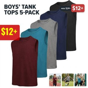 5 Pack Boys Tank Tops
