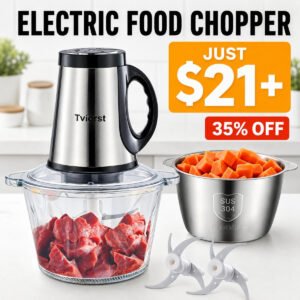 3-Speed Food Chopper with Meat Grinder