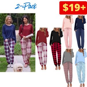 2 Pack Womens Pajama Sets