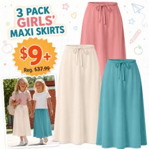 3 Pack Girls Maxi Long Skirts