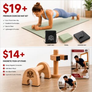 Yoga Mat |  Magnetic Wood Push Up Bars