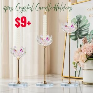3pcs Crystal Candle Holders