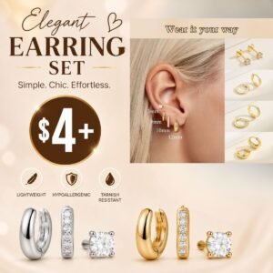 4-piece Hypoallergenic Hoop Earrings