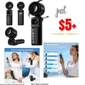 Rechargeable 5-Speed Portable Handheld Turbo Fan