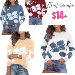 Womens Floral Sweater