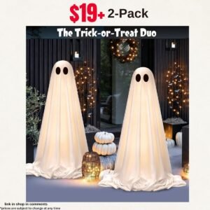 2-Pack Light Up Cute Spooky Decoration
