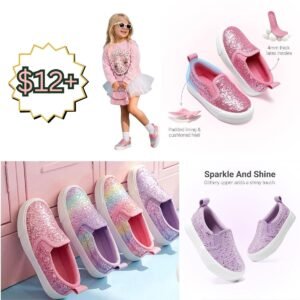 Kids Slip-On Glitter Sneakers