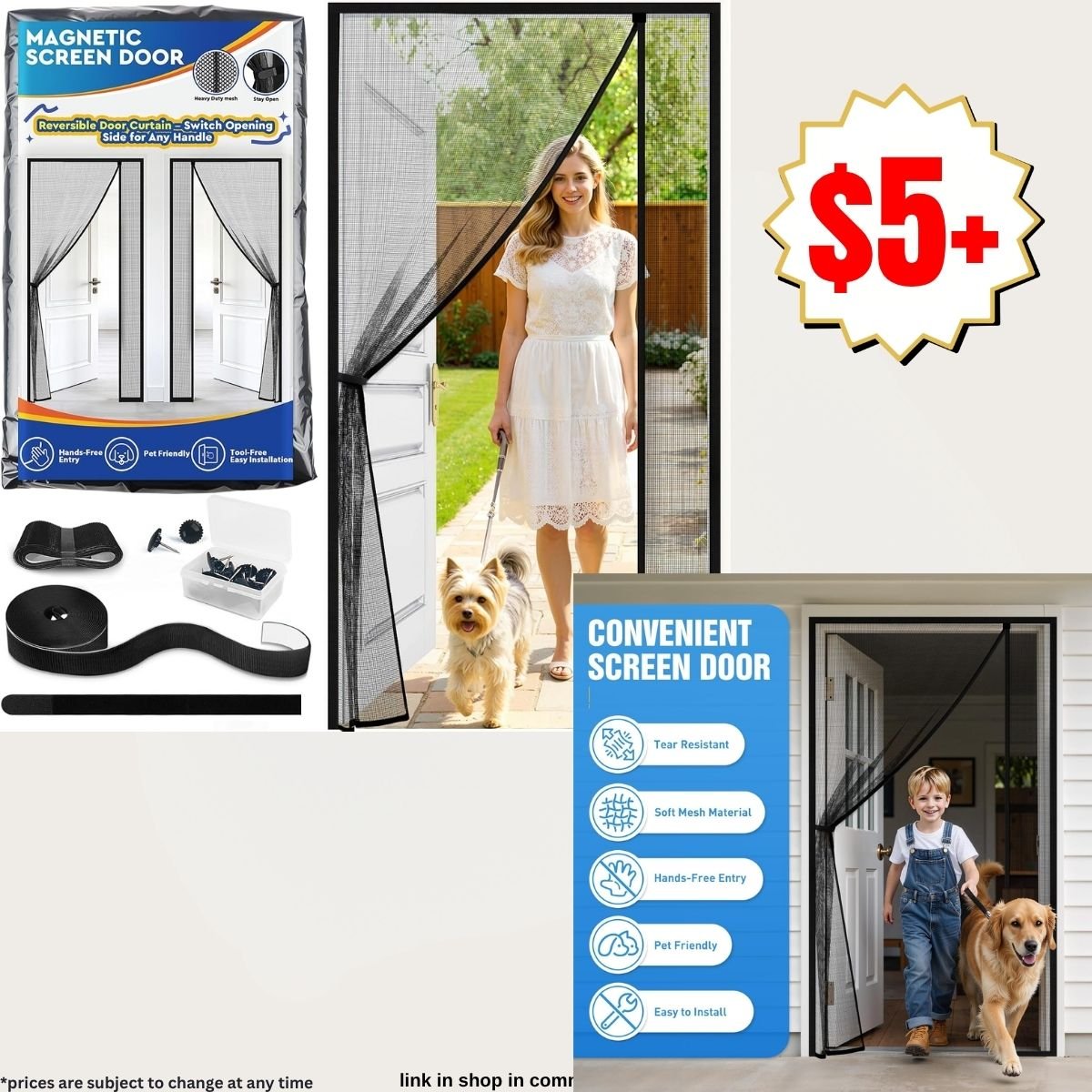 Magnetic Mesh Screen Door