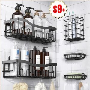 5 Pack Rustproof Stainless Steel Bath Organizers With Large Capacity