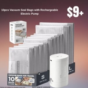 10pcs Vacuum Seal Bags with Rechargeable Electric Pump