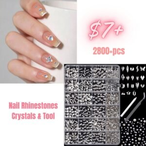 Nail Rhinestones Glass Crystals & Tool- 2800+pcs