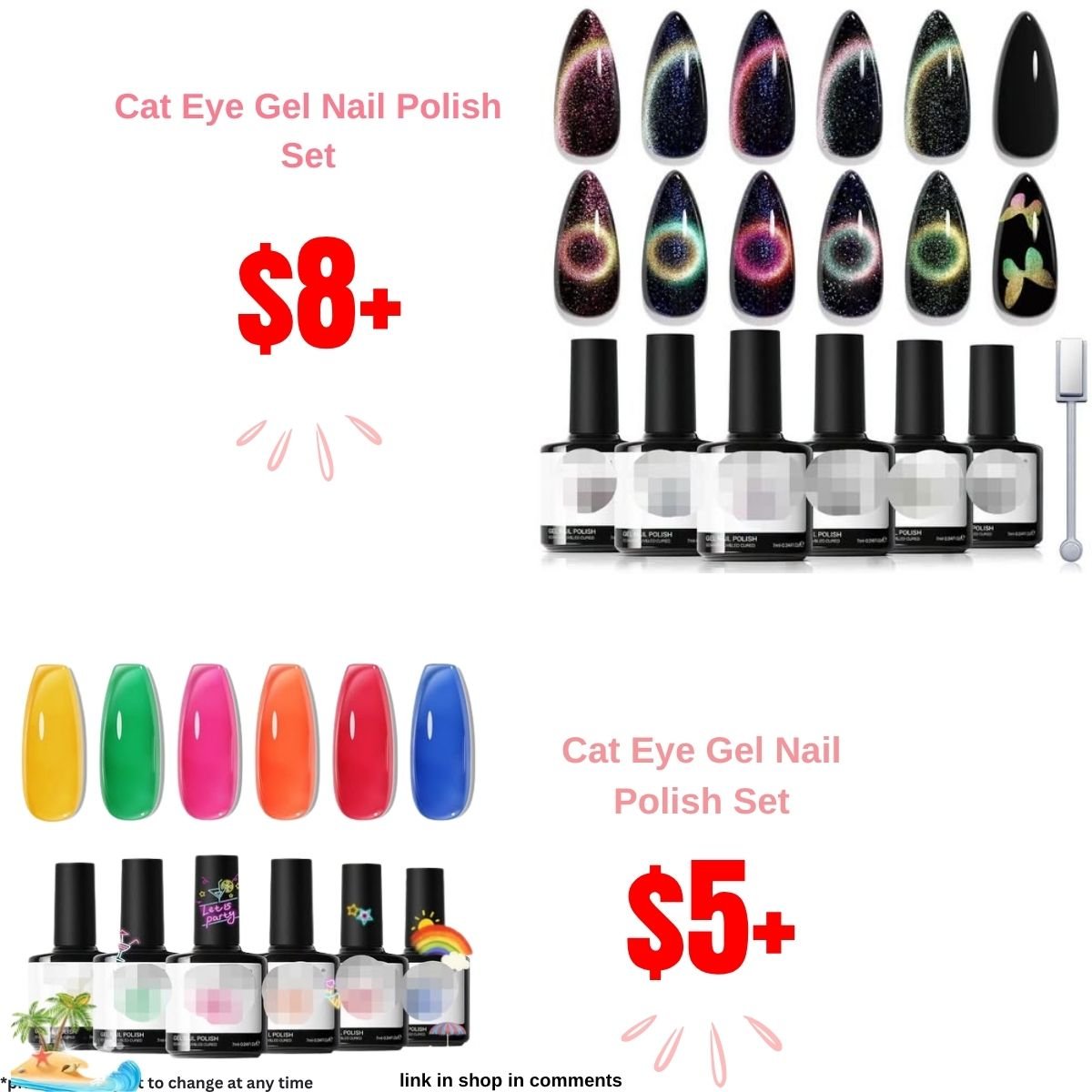 Cat Eye Gel Nail Polish Set & Neon Gel Nail Polish Set