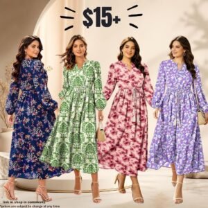 Womens Boho Maxi Cotton-Blend Dresses