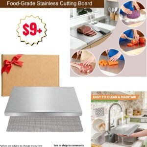 Stainless Steel Cutting Board with Counter Lip