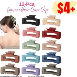 12 Pcs Square Hair Claw Clips