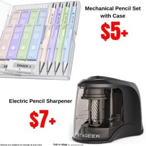 Mechanical Pencil Set with Case | Electric Pencil Sharpener