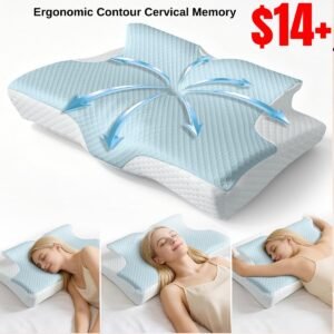 Ergonomic Contour Cervical Memory Foam Cooling Pillow