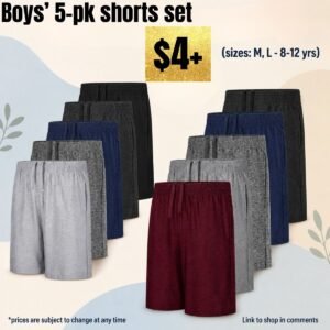 Boys’ 5-pk shorts set