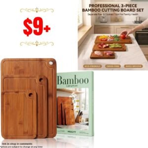 3-Pack Wooden Cutting Board Set