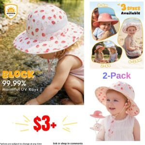 2 Pack Sun Protection Bucket Sun Hat for Toddlers