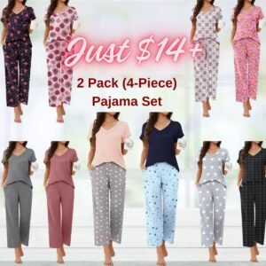 2 Pack (4-Piece)  Pajama Sets