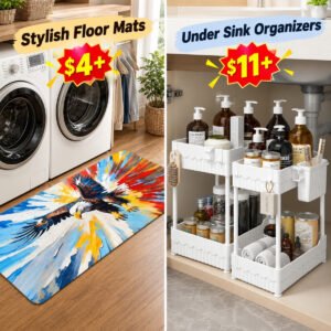 2-Pack Under Sink Organizer |  Laundry Room Rug Runner