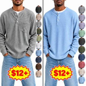 Mens Waffle Long Sleeve Shirts