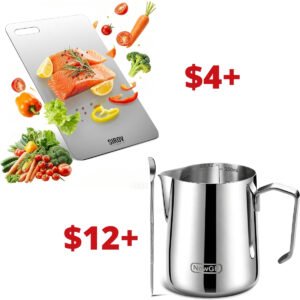 Titanium Cutting Board | Milk Frothing Pitcher
