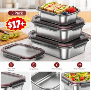 3 Set Stainless Steel Sandwich Containers