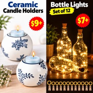 Bottle Lights 12 Pack | Ceramic Tealight Candle Holder
