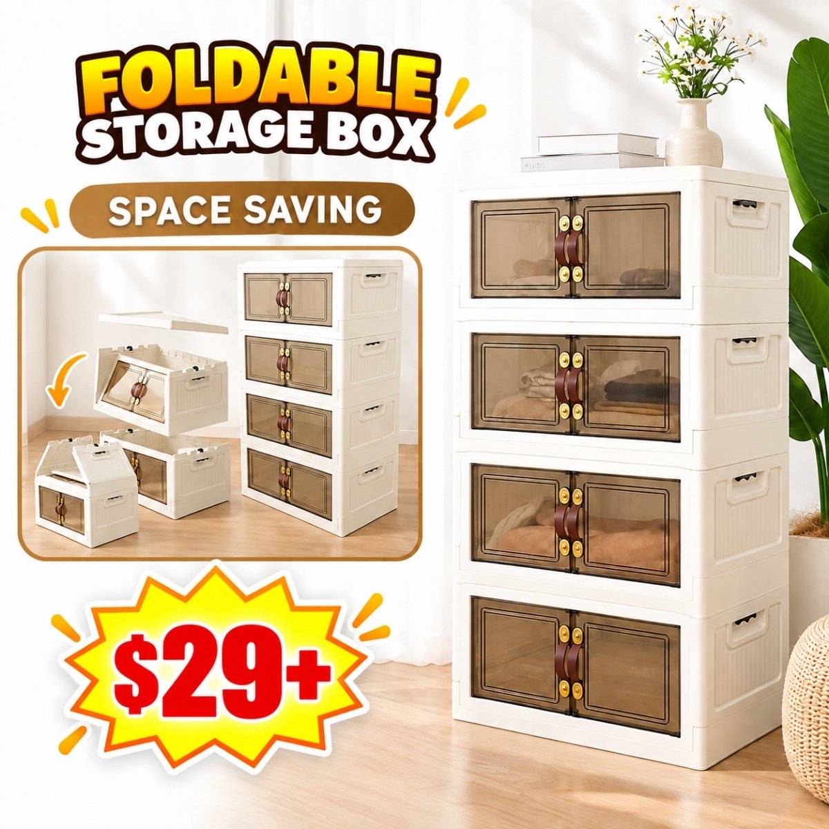 Stackable Plastic Storage Bins
