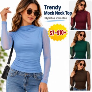 Mesh Long Sleeve Tops