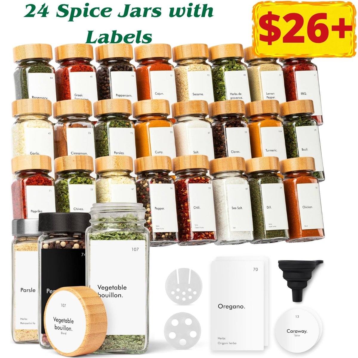 Spice Jars with Labels
