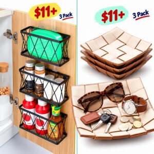 3 Pack Large Valet Tray | Cabinet Door Organizer